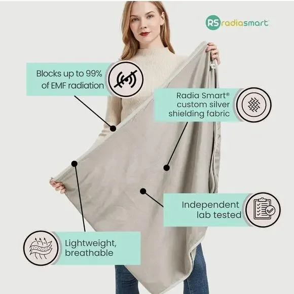 Radia Smart EMF Poncho Blanket, 5G, Wearable Blanket, RF Shield WiFi Blocker - Picture 5 of 9